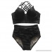 Women's Black Cut Out Cross Straps Bikini Set Tummy Control High Waist Bikini Sets Swimsuit Swimwear Beachwear Black B07P5DG6RG